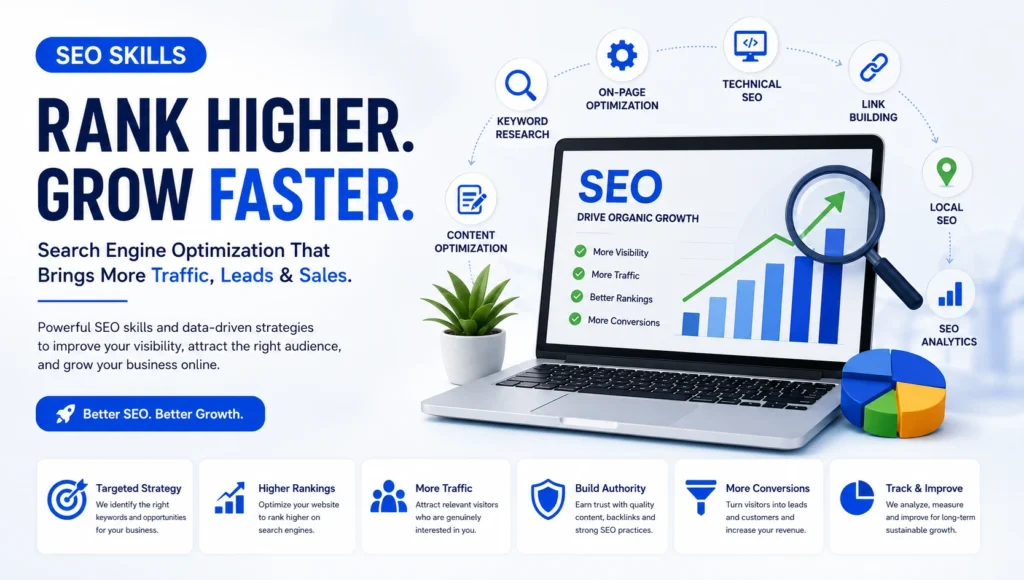 SEO Skills, rank higher and grow faster